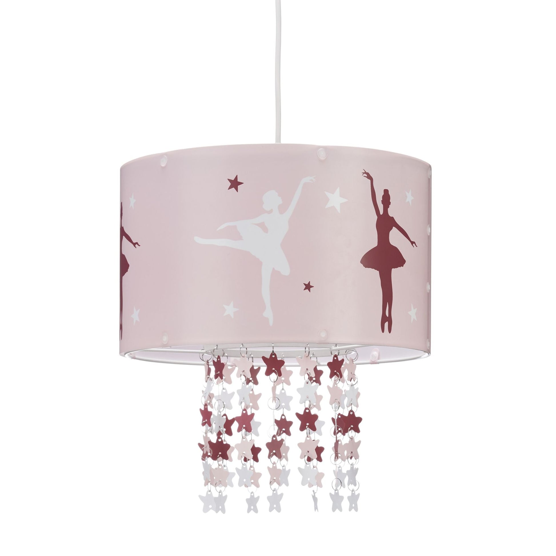 Hängelampe für Mädchen in Rosa Weiss-Dunkelrot-Rosa von Relaxdays