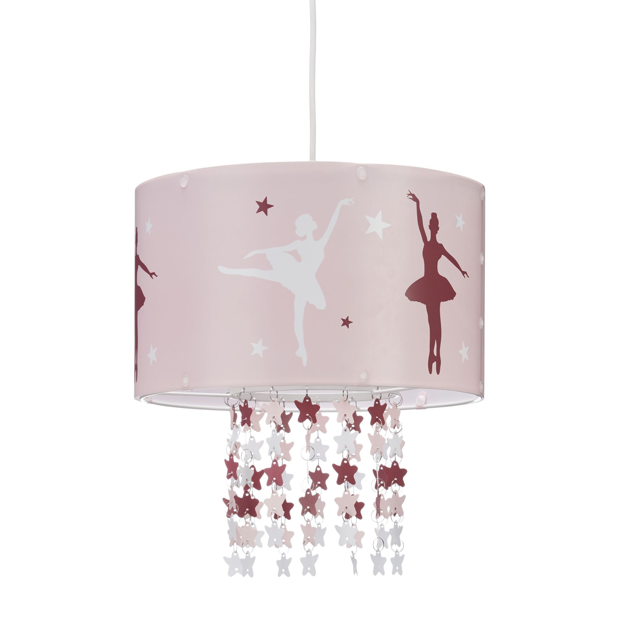 Hängelampe für Mädchen in Rosa Weiss-Dunkelrot-Rosa von Relaxdays