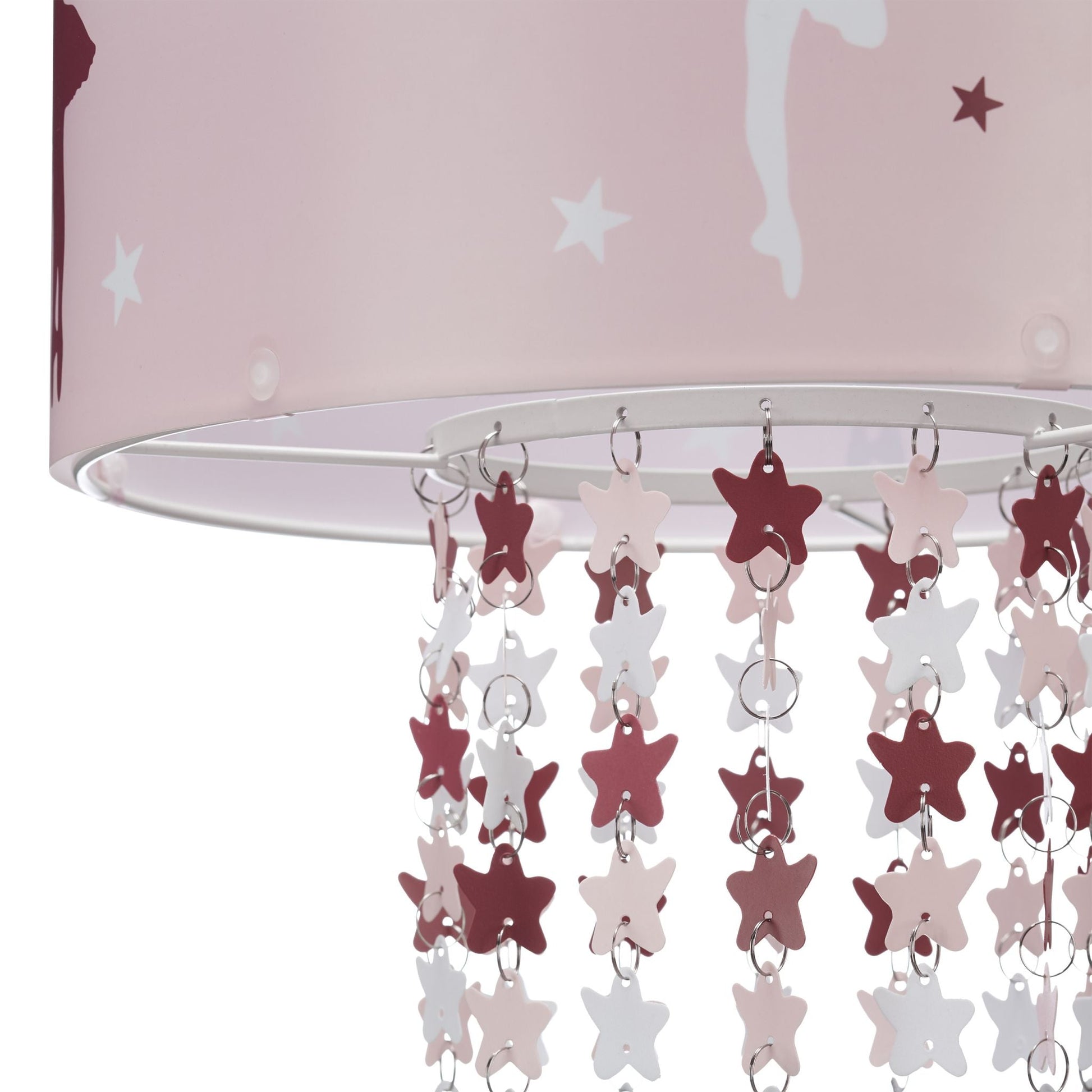 Hängelampe für Mädchen in Rosa Weiss-Dunkelrot-Rosa von Relaxdays