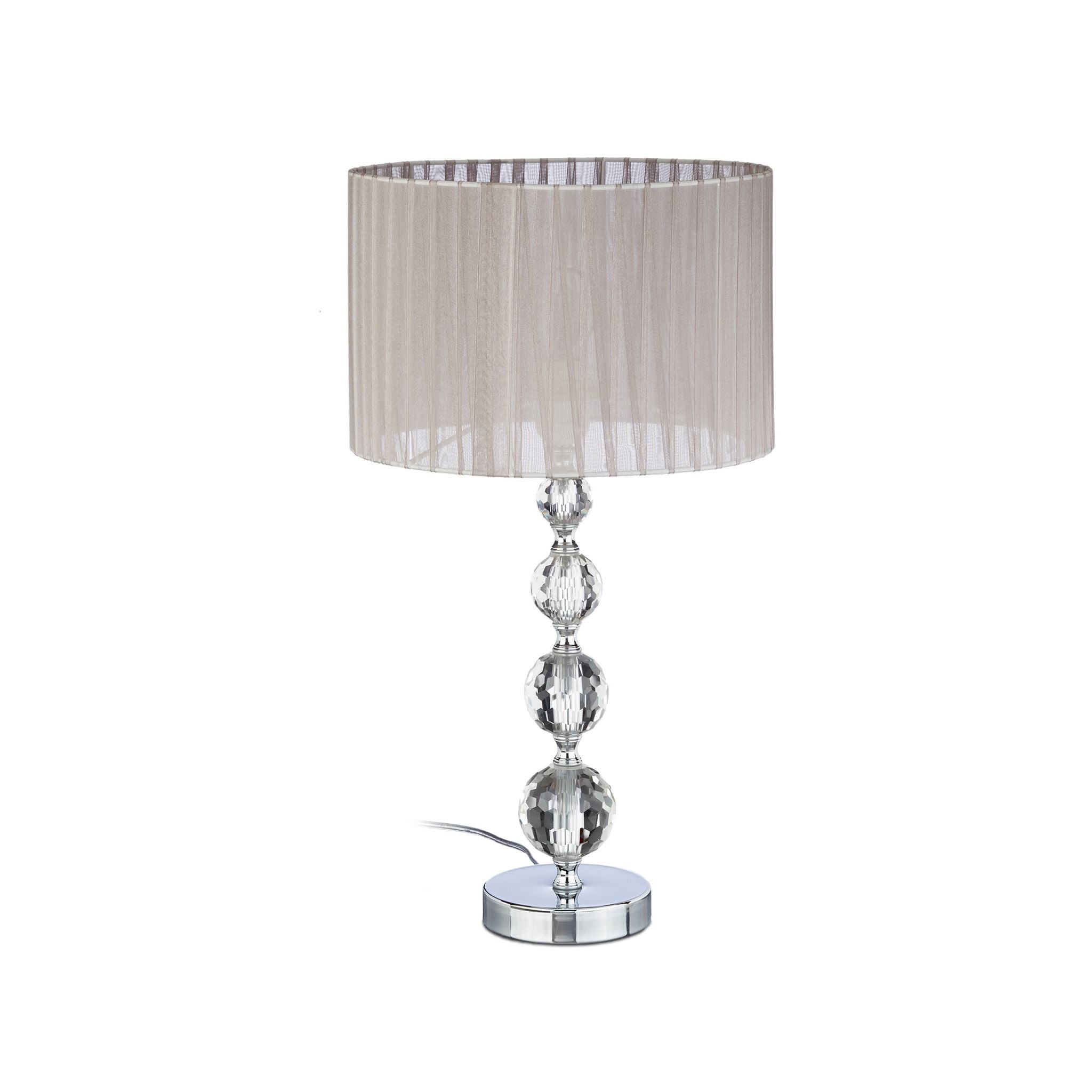 Nachttischlampe Kristall Silber-Grau von Relaxdays