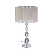 Nachttischlampe Kristall Silber-Grau von Relaxdays