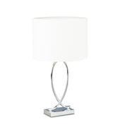 Tischlampe silber mit Schirm Weiss-Silber von Relaxdays