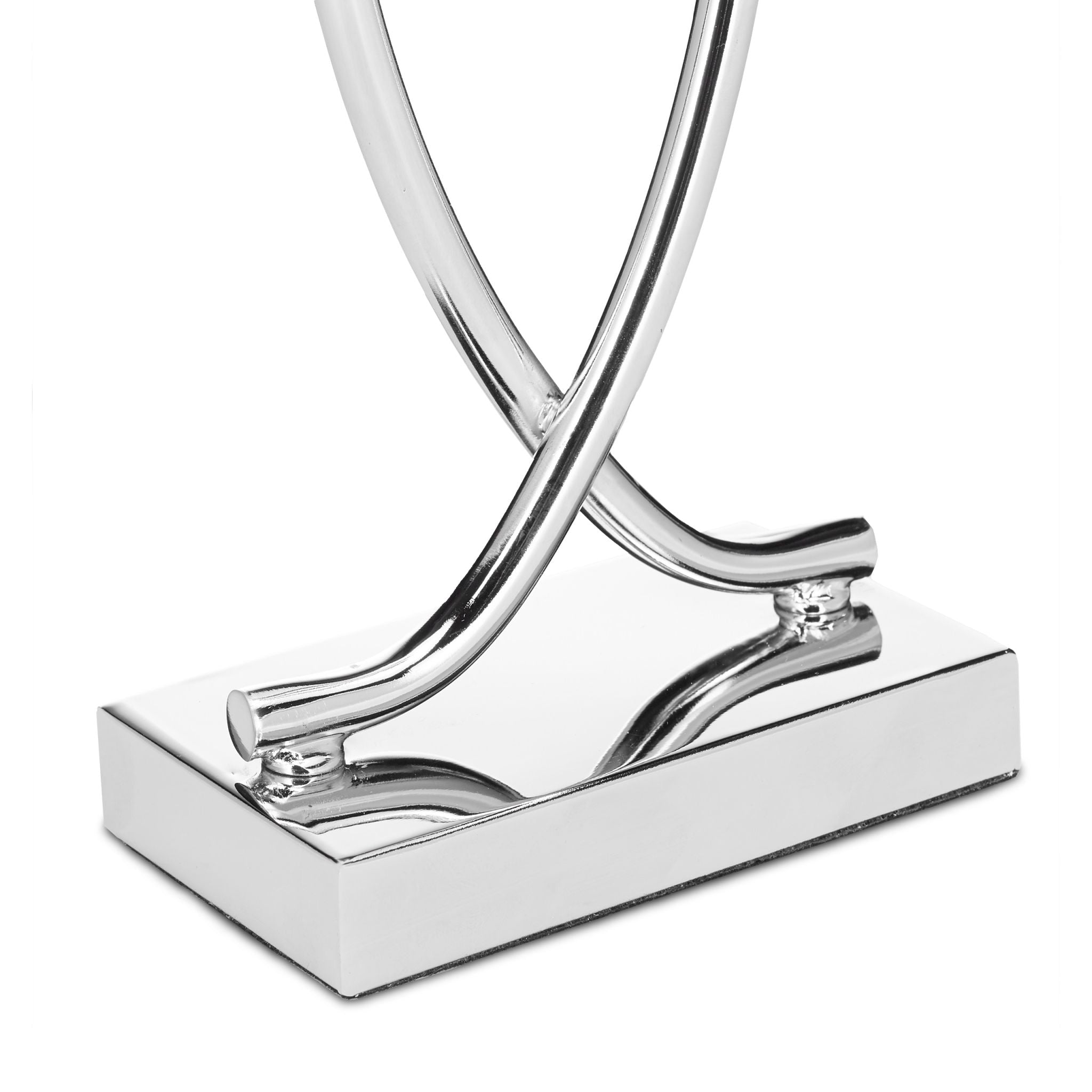 Tischlampe silber mit Schirm Weiss-Silber von Relaxdays