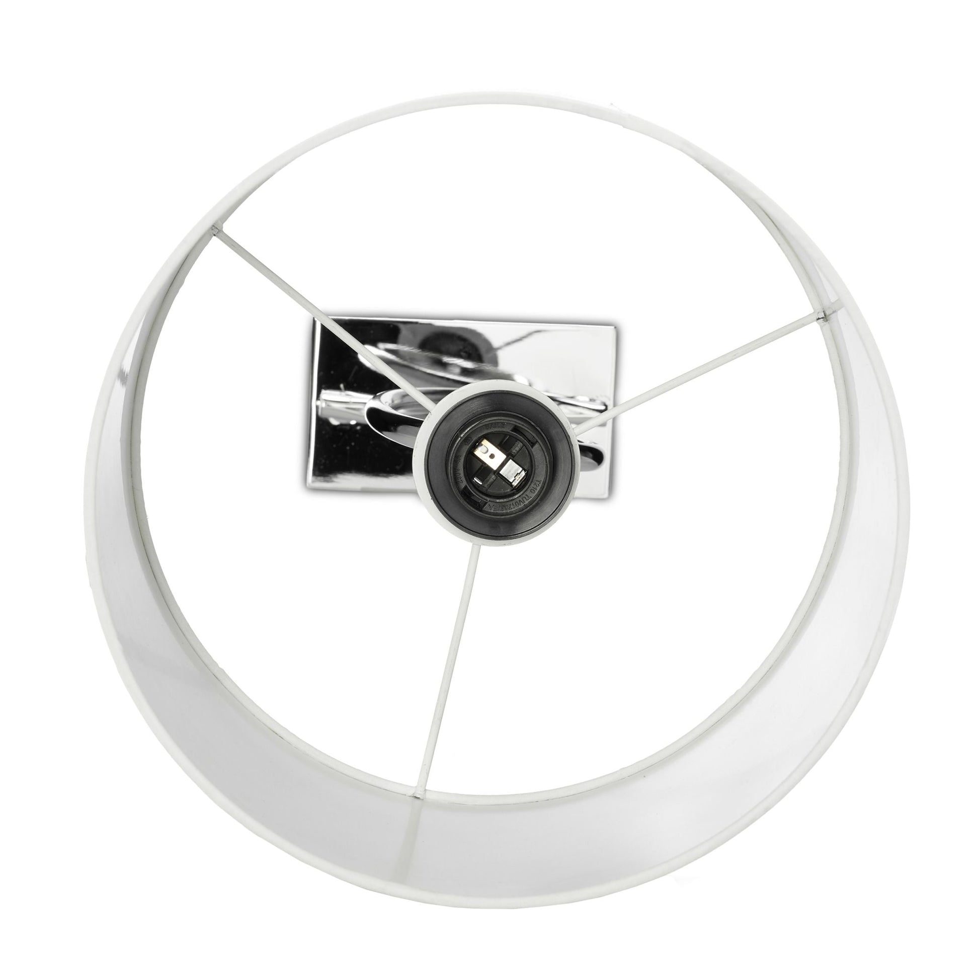 Tischlampe silber mit Schirm Weiss-Silber von Relaxdays