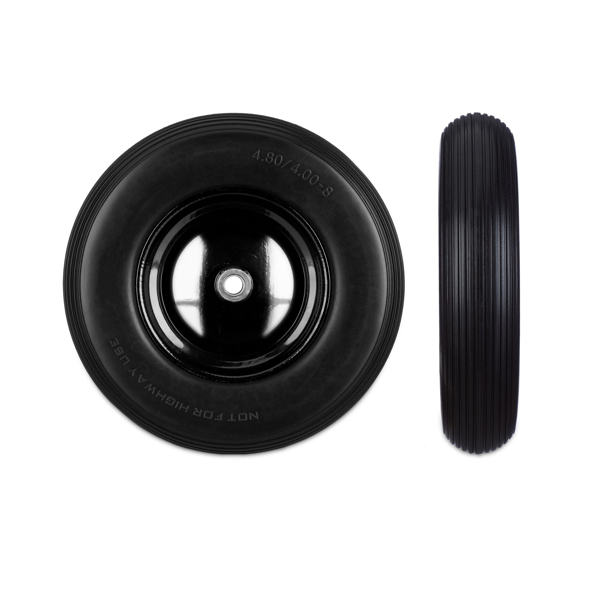Schubkarrenrad 4.80 4.00-8 Vollgummi Schwarz von Relaxdays