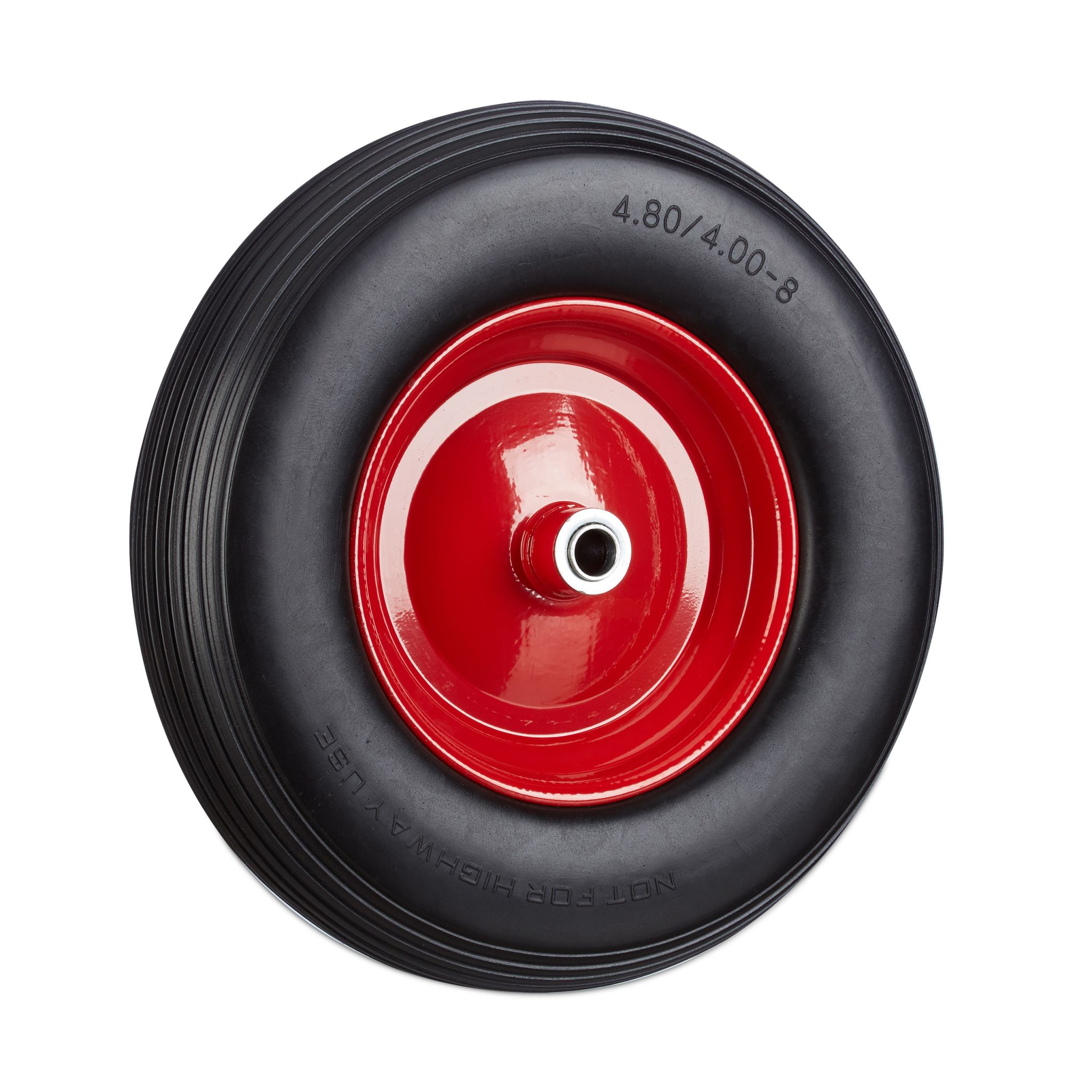 Schubkarrenrad 4.80 4.00-8 Vollgummi Rot-Schwarz von Relaxdays