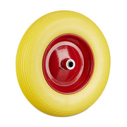 Schubkarrenrad 4.80 4.00-8 Vollgummi Gelb-Rot von Relaxdays