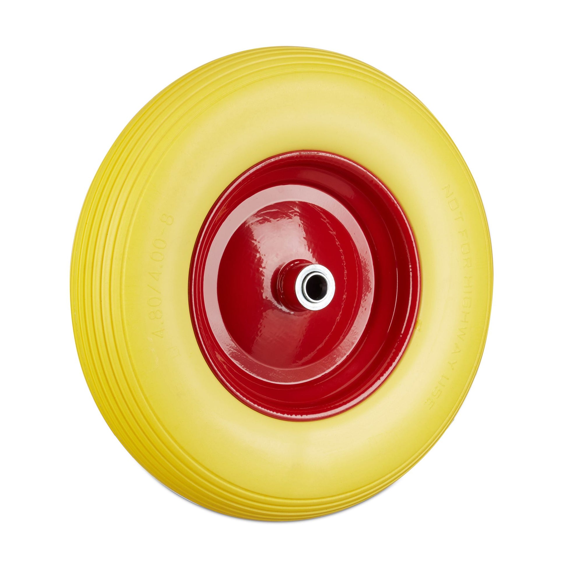 Schubkarrenrad 4.80 4.00-8 Vollgummi Gelb-Rot von Relaxdays