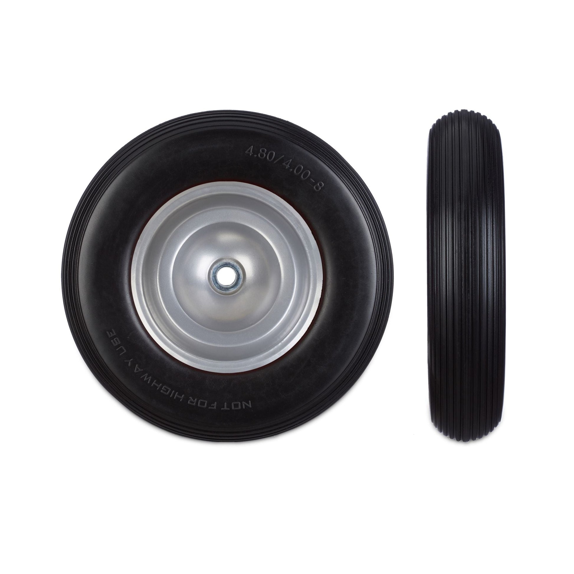 Schubkarrenrad 4.80 4.00-8 Vollgummi Schwarz-Grau von Relaxdays