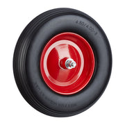 Schubkarrenrad Vollgummi mit Achse Rot-Schwarz von Relaxdays