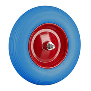 Schubkarrenrad Vollgummi mit Achse Blau-Rot von Relaxdays
