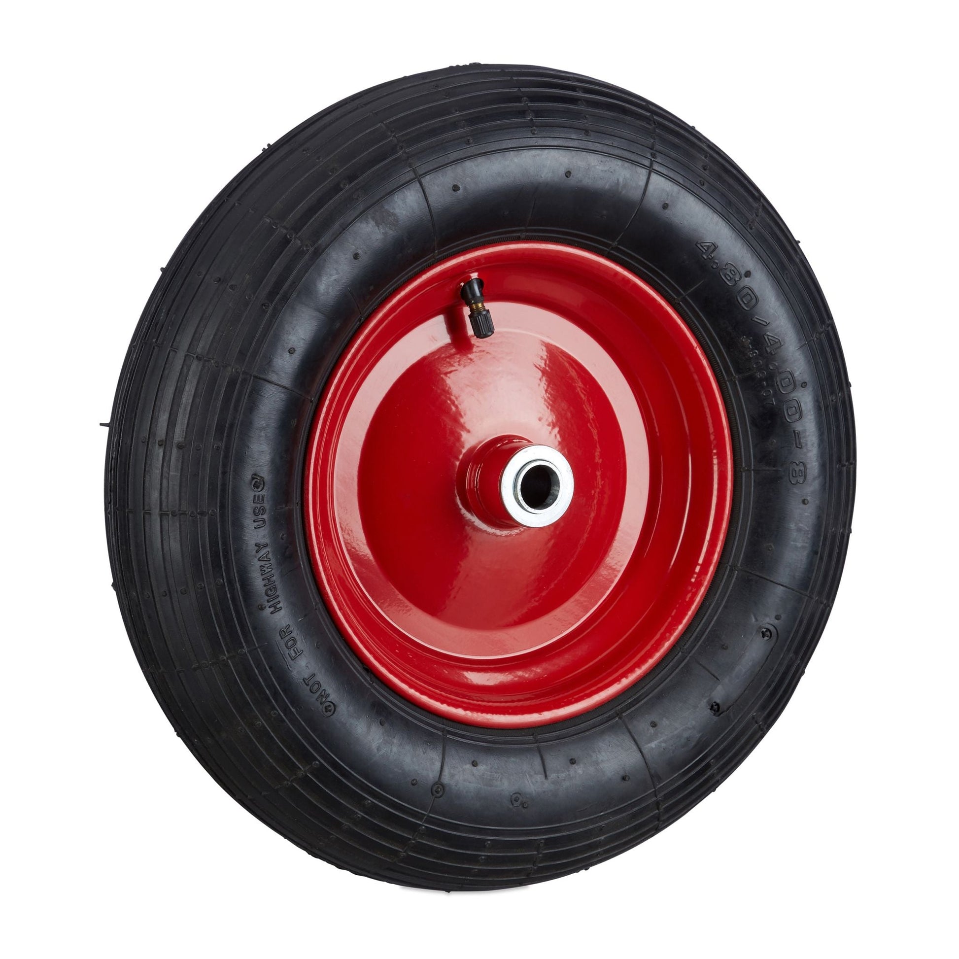 Luftbereiftes Schubkarrenrad 4.80 4.00-8 Rot-Schwarz von Relaxdays