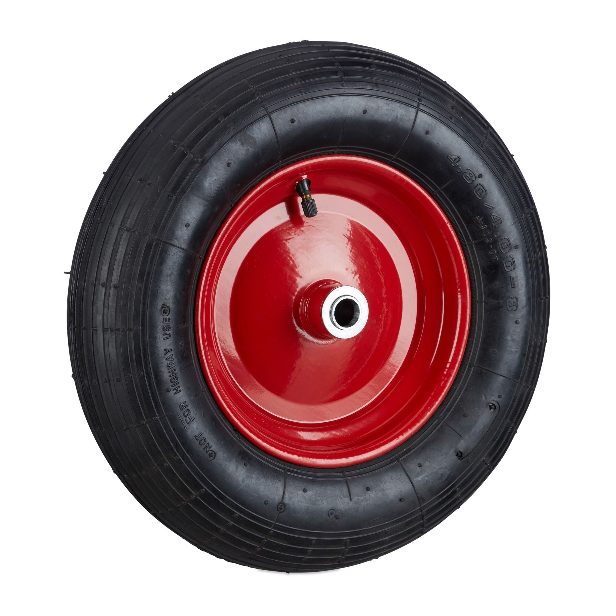 Luftbereiftes Schubkarrenrad 4.80 4.00-8 Rot-Schwarz von Relaxdays