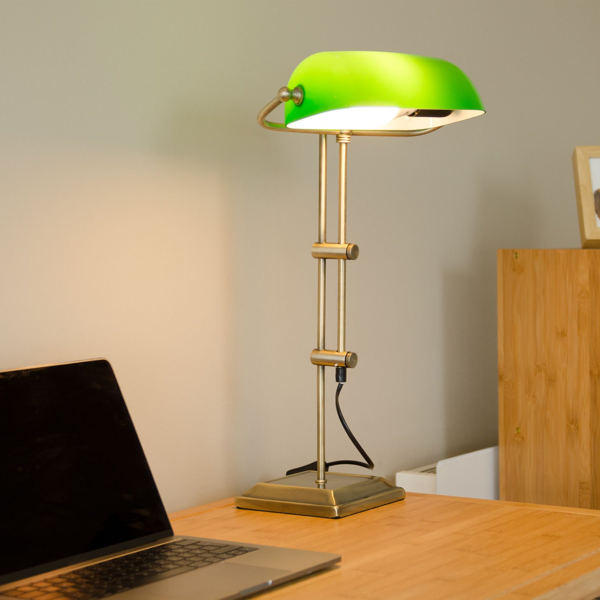 Bankerlampe grün Gold-Grün-Schwarz von Relaxdays