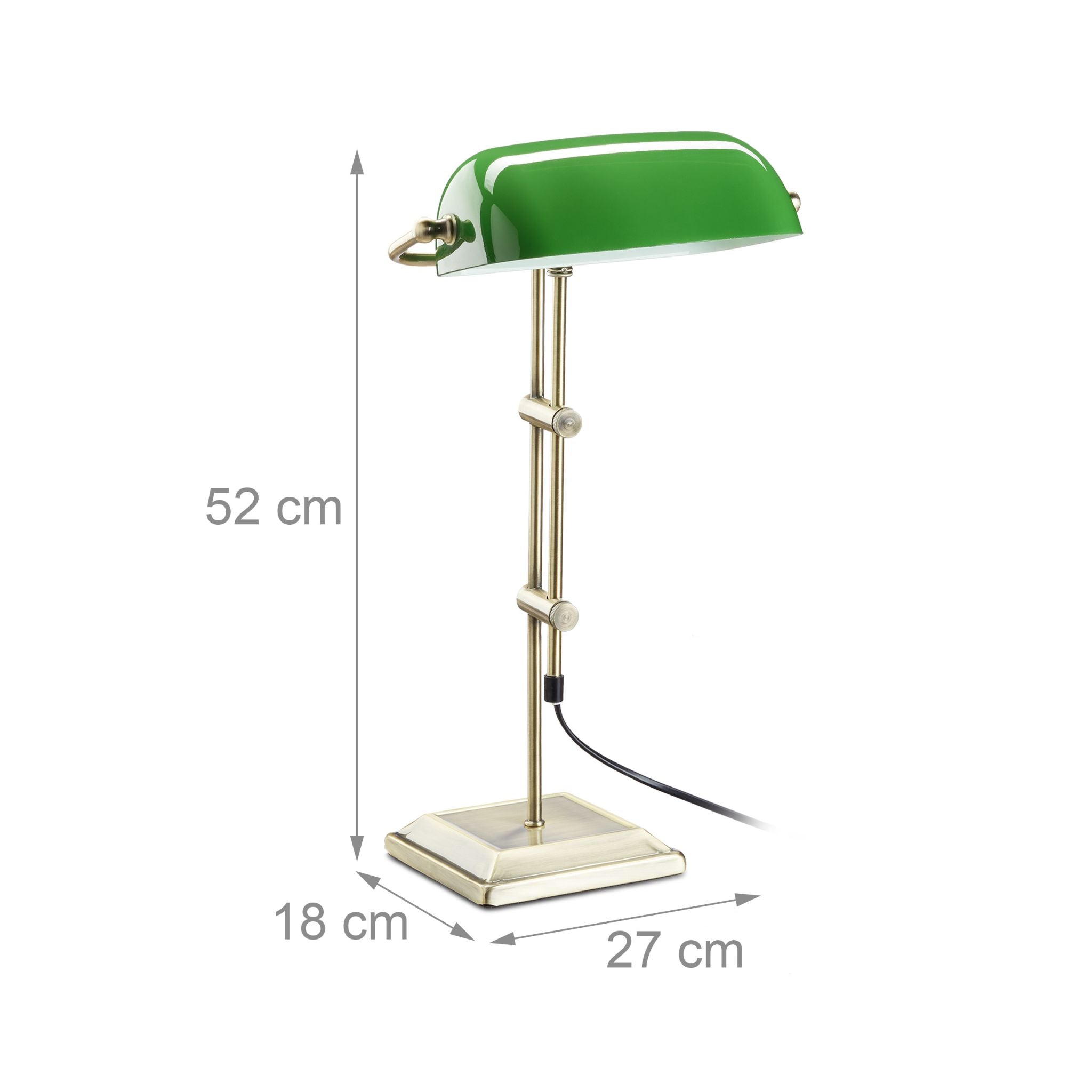 Bankerlampe grün Gold-Grün-Schwarz von Relaxdays