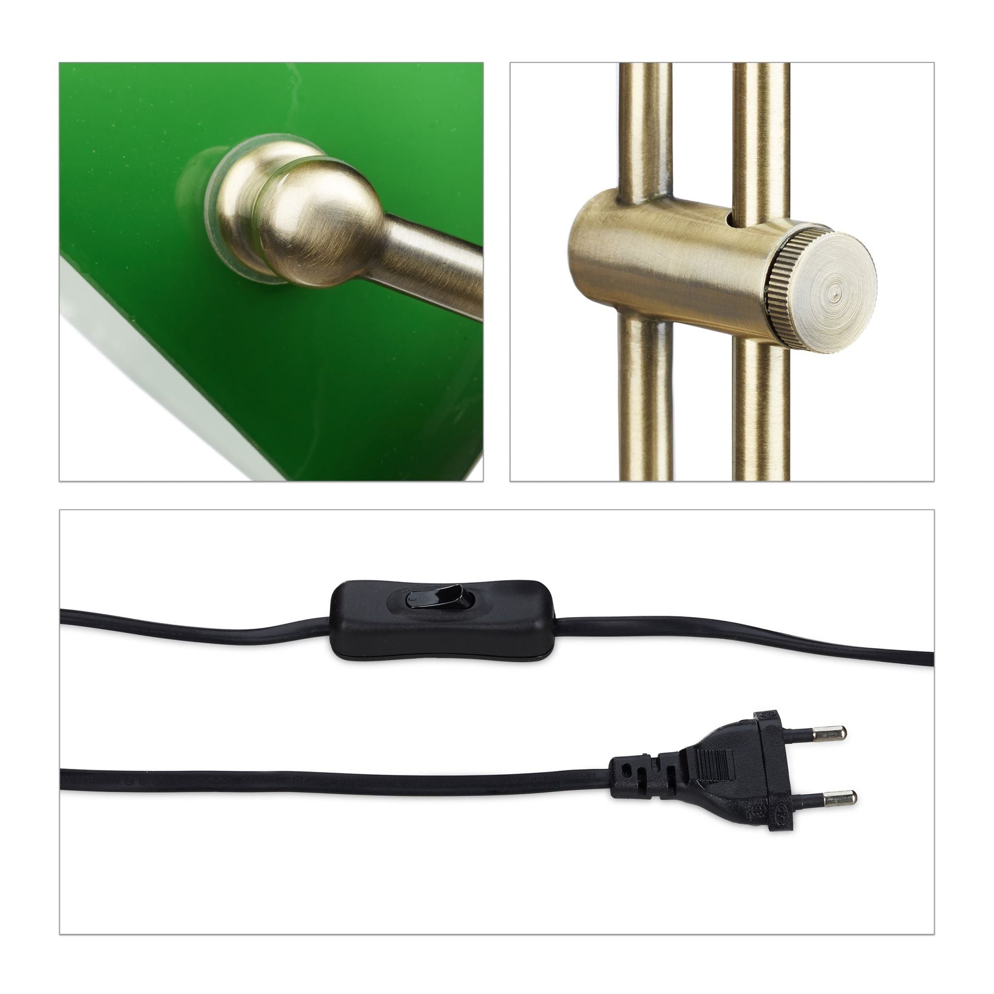 Bankerlampe grün Gold-Grün-Schwarz von Relaxdays