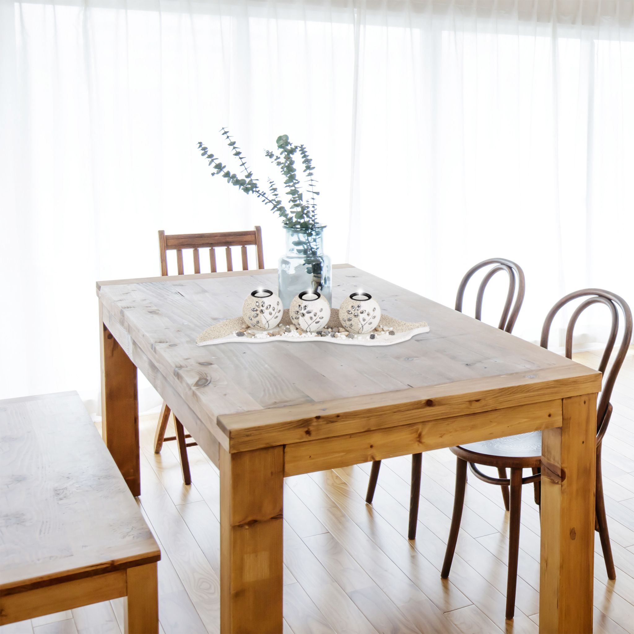 Teelichthalter-Set Sand Weiss-Creme-Grau von Relaxdays