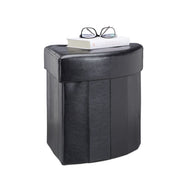 Eckiger Hocker mit Stauraum Schwarz von Relaxdays