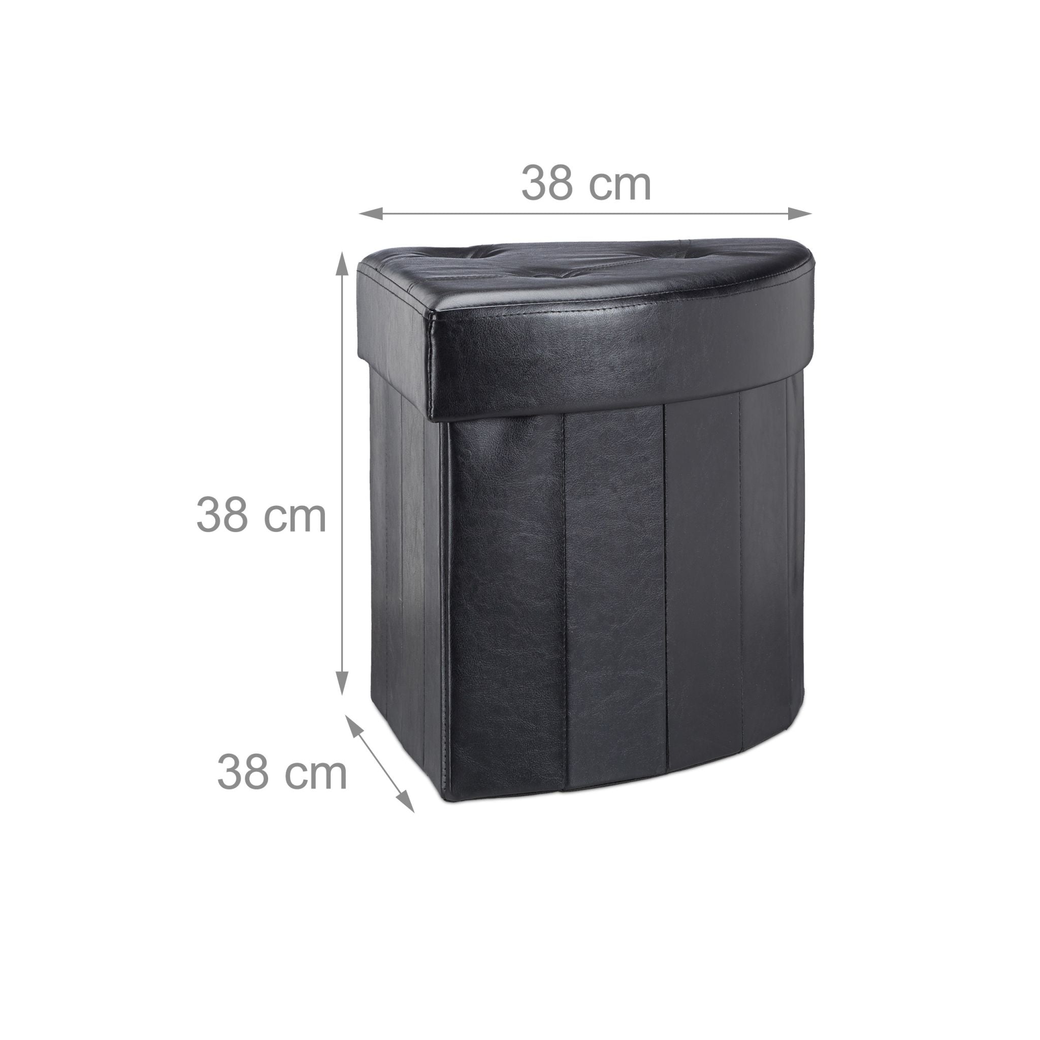 Eckiger Hocker mit Stauraum Schwarz von Relaxdays