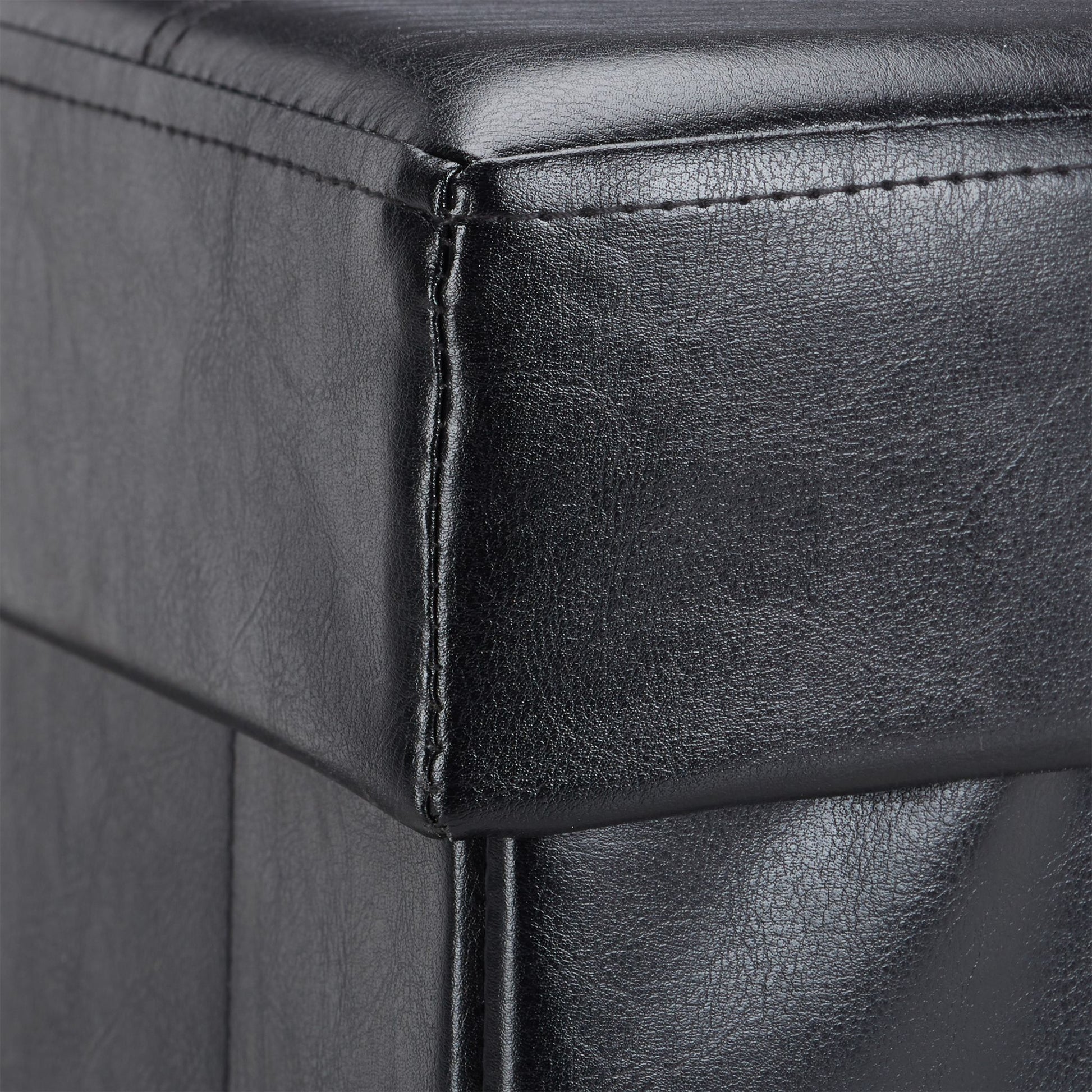 Eckiger Hocker mit Stauraum Schwarz von Relaxdays
