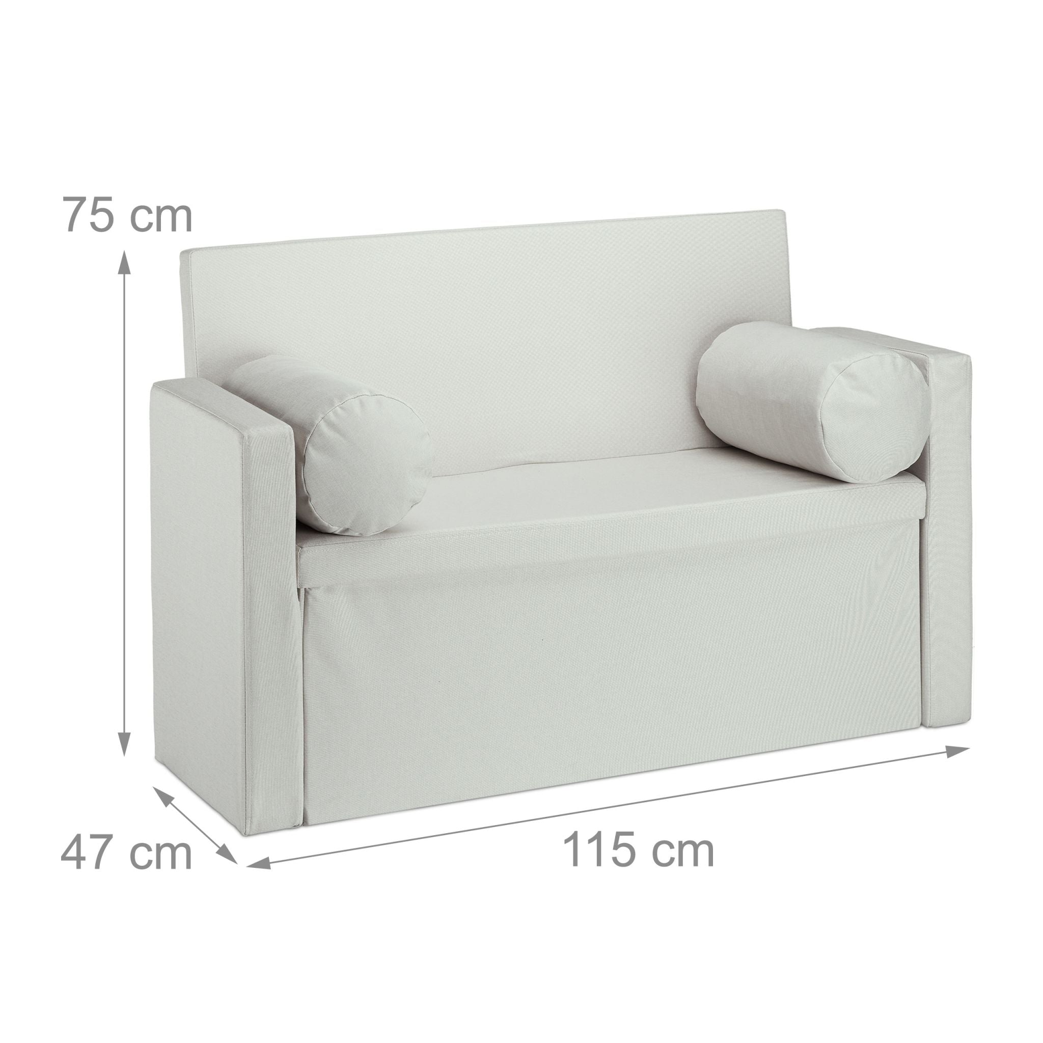Sitzbank Lehne mit Kissen Creme von Relaxdays