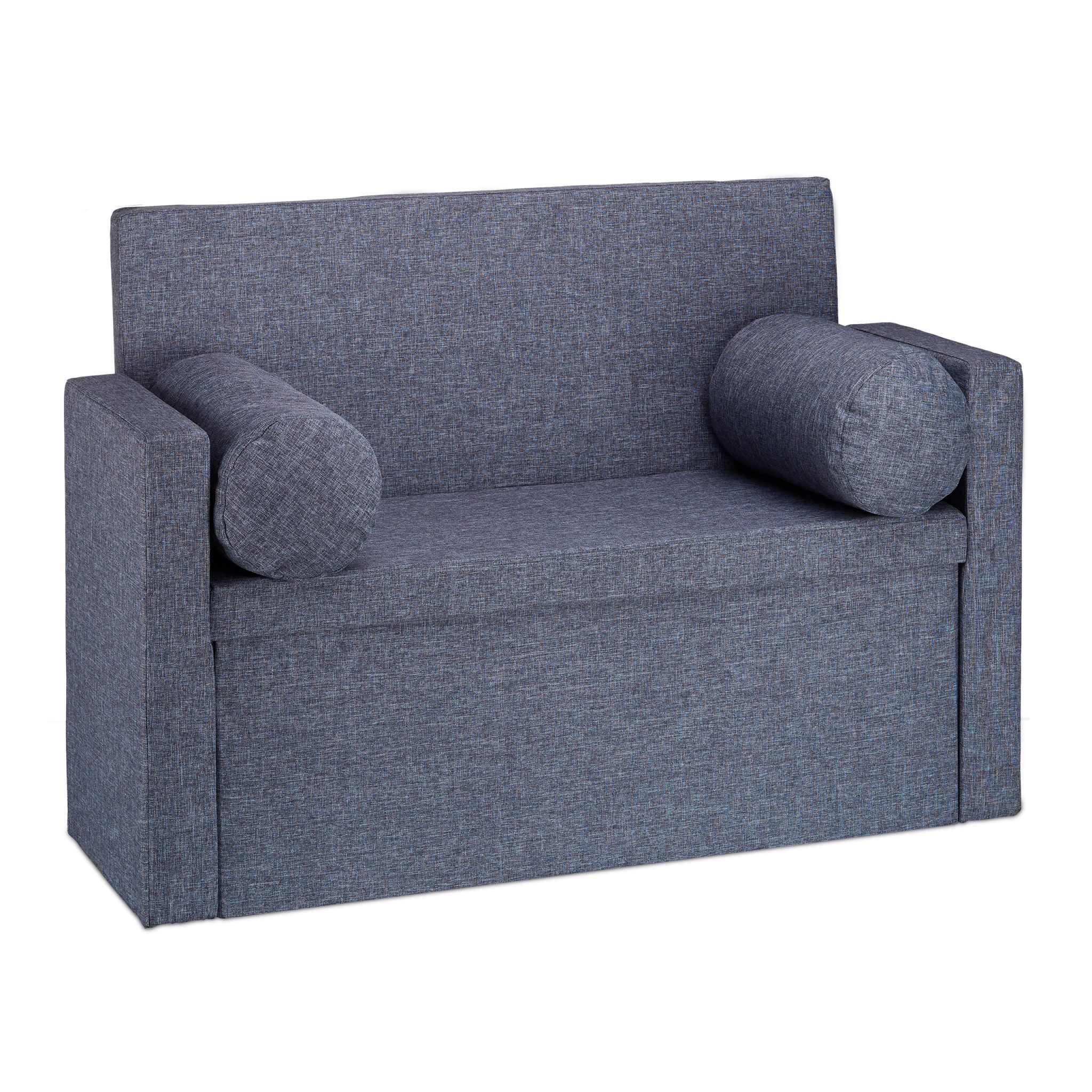 Sitzbank Lehne mit Kissen Anthrazit von Relaxdays