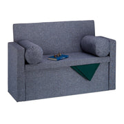 Sitzbank Lehne mit Kissen Anthrazit von Relaxdays