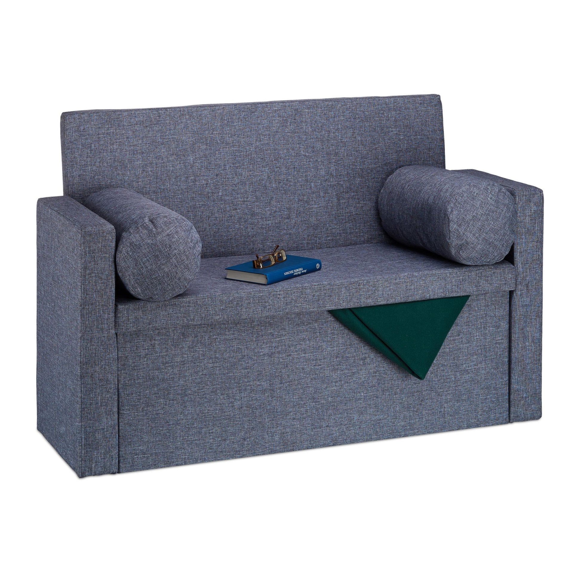 Sitzbank Lehne mit Kissen Anthrazit von Relaxdays