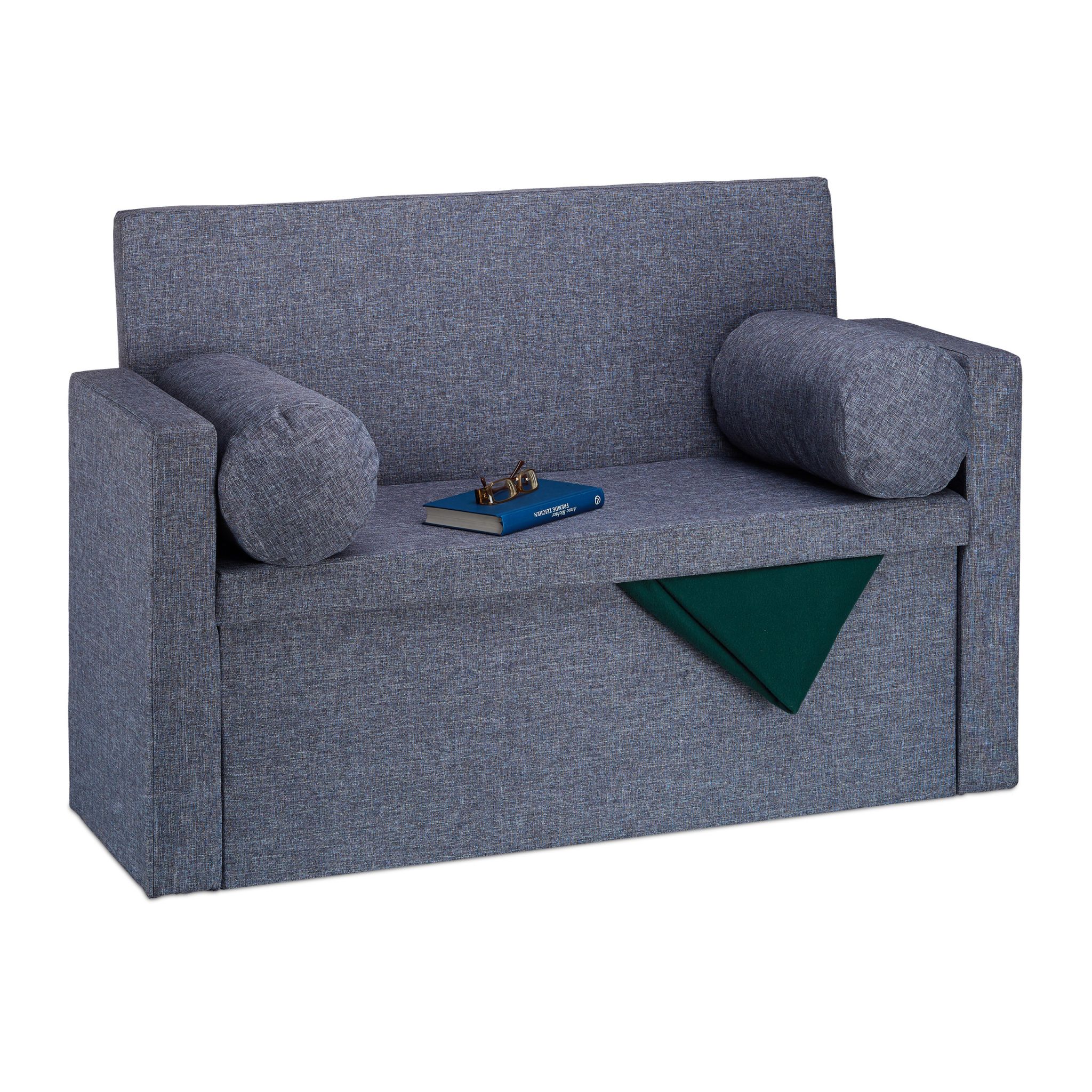 Sitzbank Lehne mit Kissen Anthrazit von Relaxdays