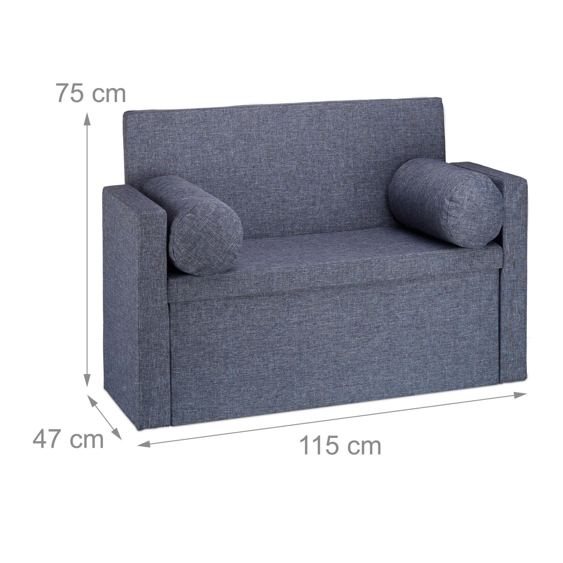 Sitzbank Lehne mit Kissen Anthrazit von Relaxdays