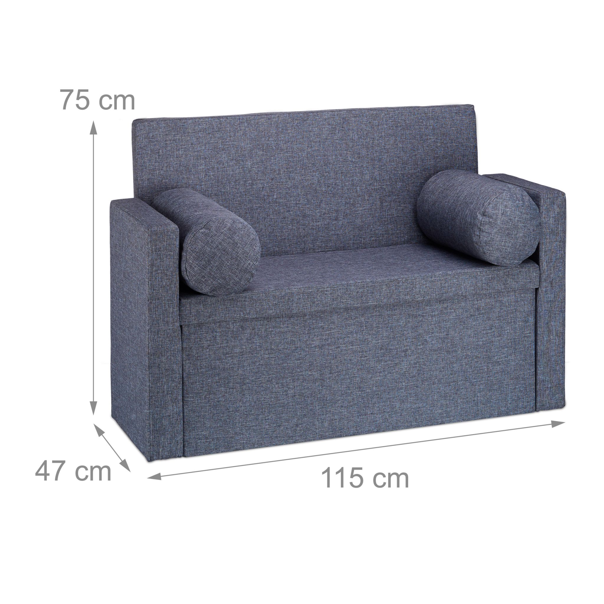 Sitzbank Lehne mit Kissen Anthrazit von Relaxdays