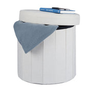 Sitzhocker mit Stauraum Grösse M rund Creme von Relaxdays