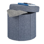 Sitzhocker mit Stauraum Grösse M rund Anthrazit von Relaxdays