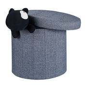 Sitzhocker mit Stauraum GrösseL rund Anthrazit von Relaxdays