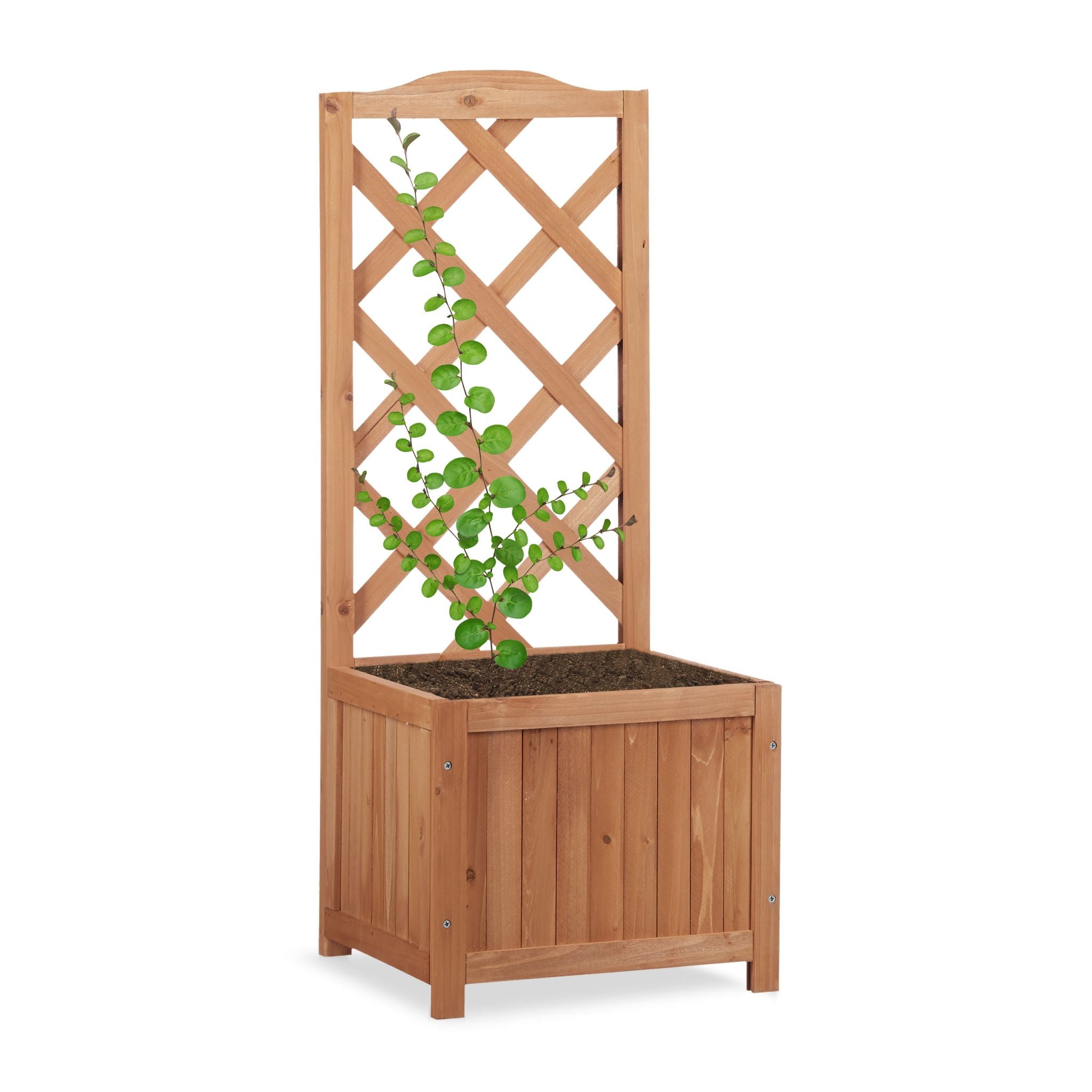 2 in 1 Rankkasten Holz Hellbraun von Relaxdays