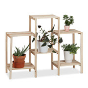 Pflanzenregal Holz Hellbraun von Relaxdays