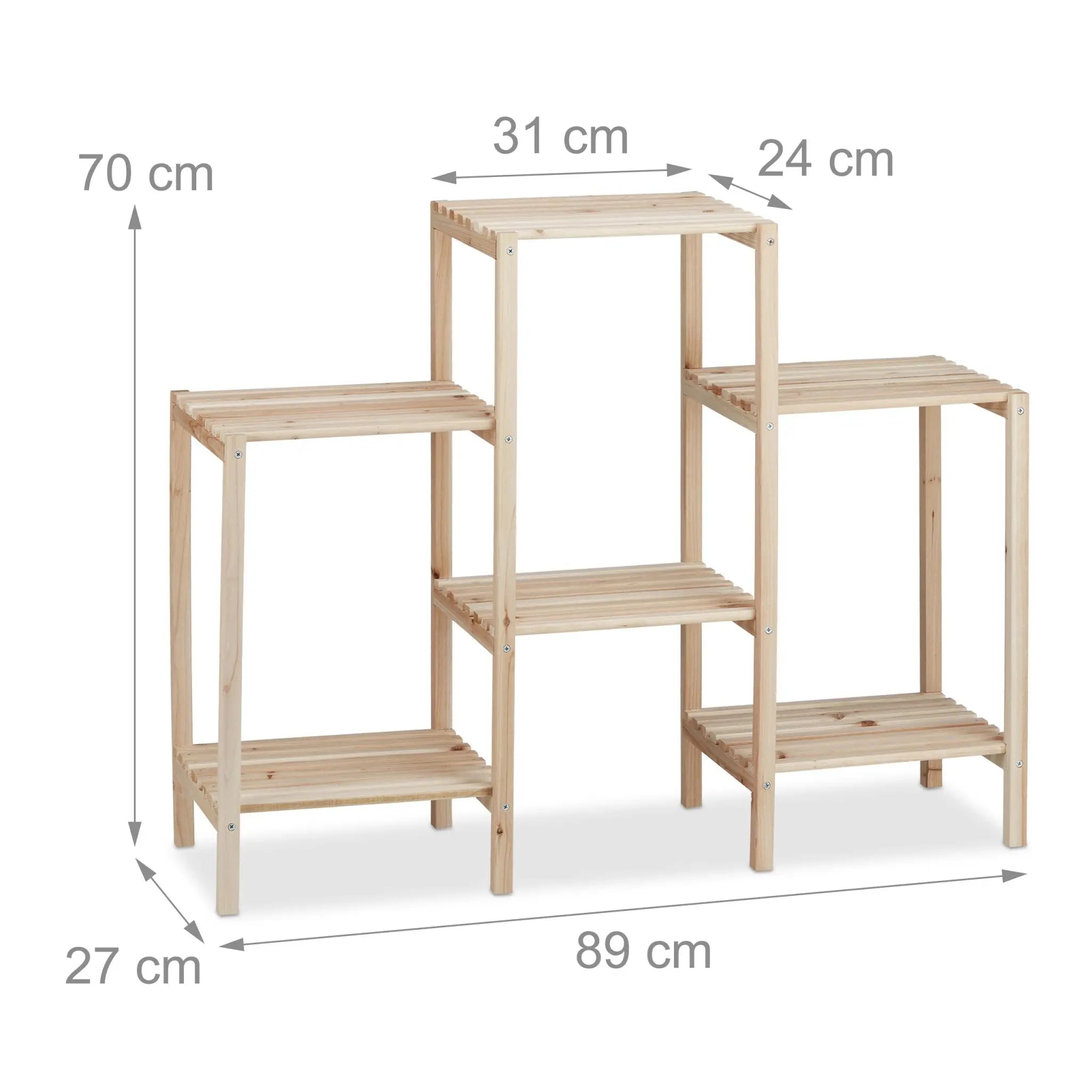 Pflanzenregal Holz Hellbraun von Relaxdays