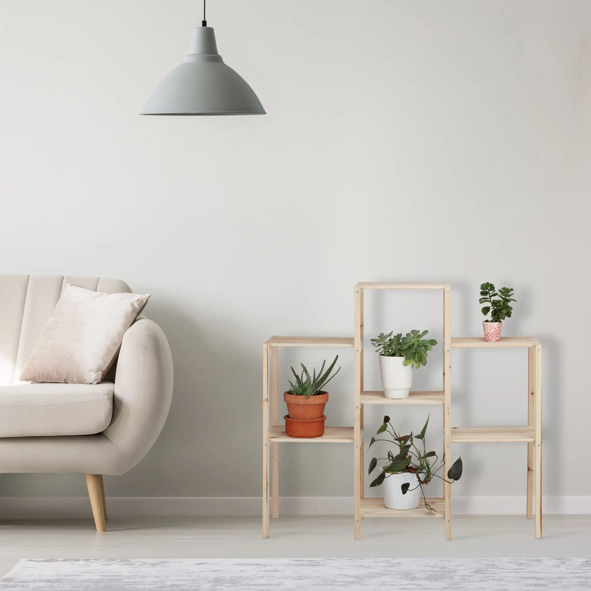 Pflanzenregal Holz Hellbraun von Relaxdays