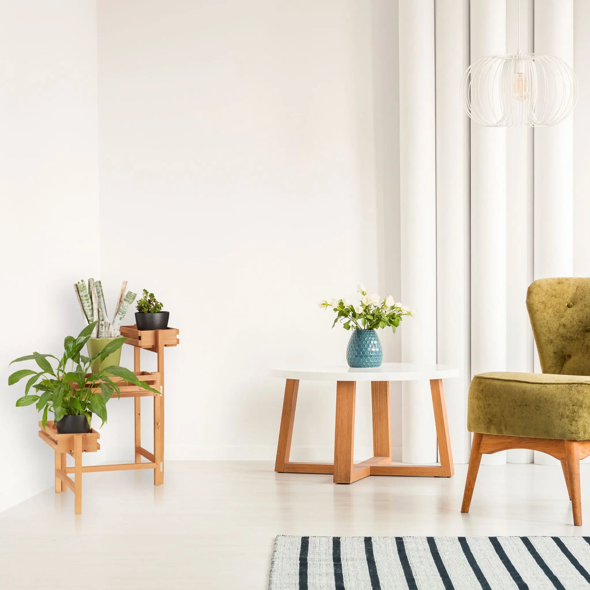 Blumentreppe Holz beweglich Hellbraun von Relaxdays