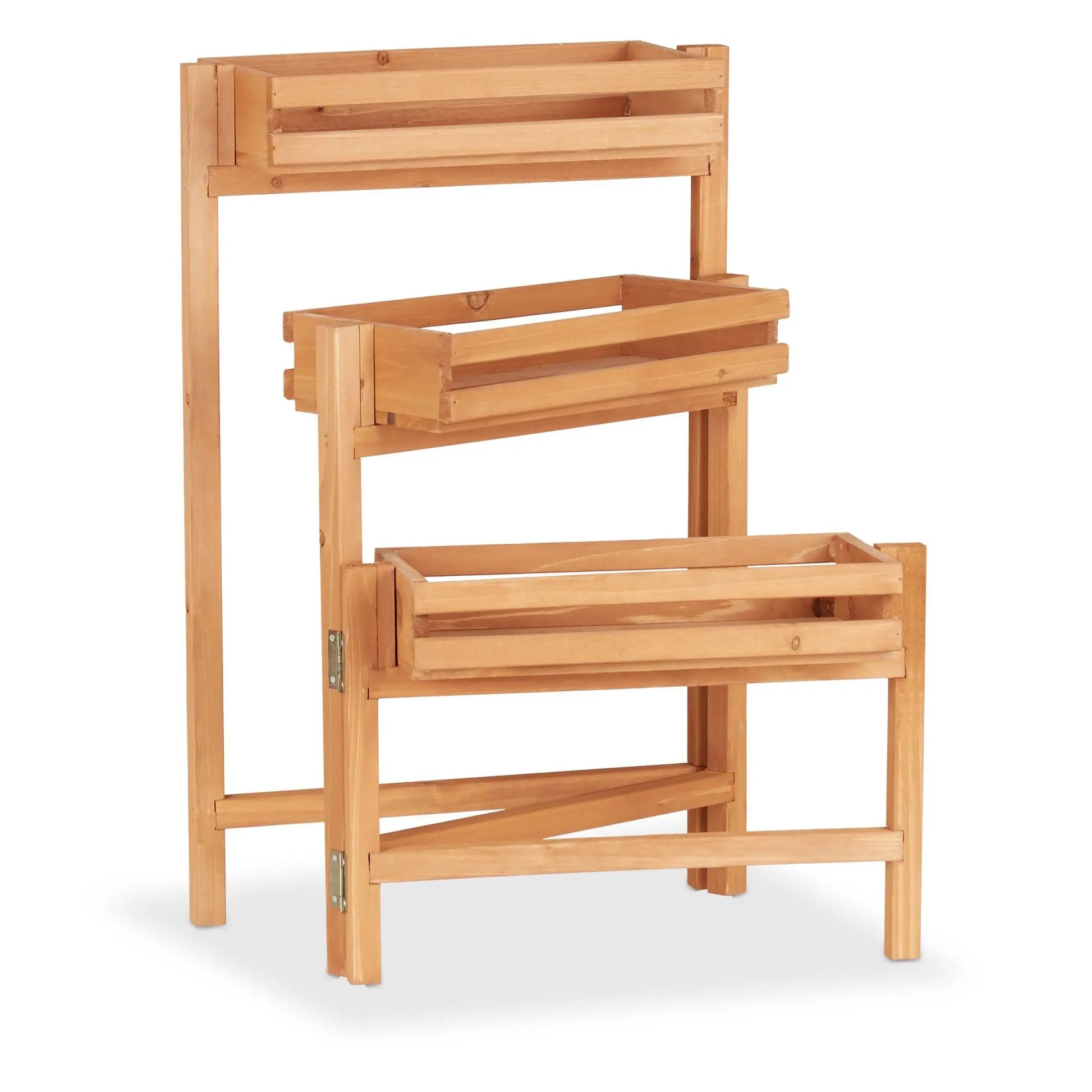 Blumentreppe Holz beweglich Hellbraun von Relaxdays