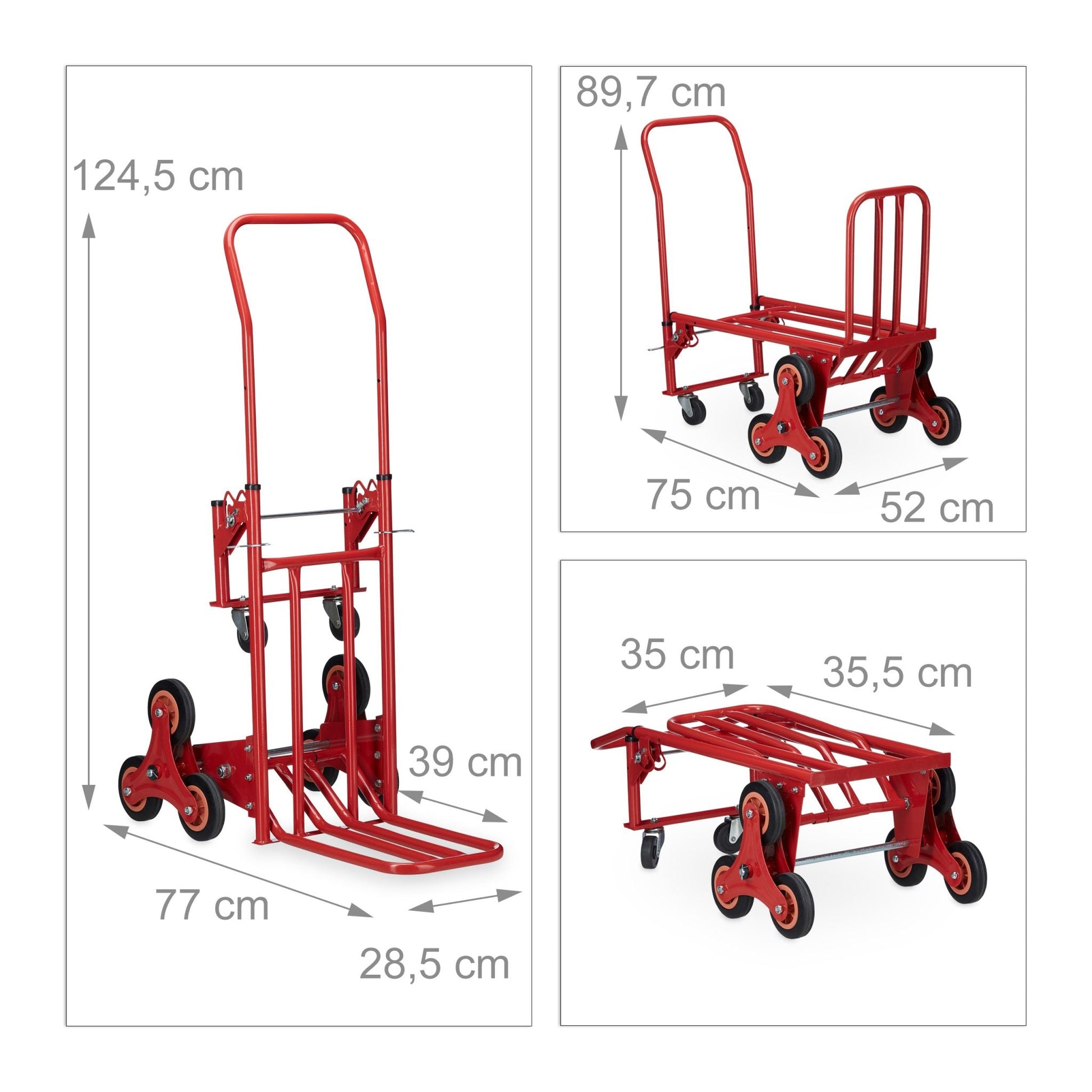 Treppensteiger bis 150 kg Rot-Schwarz von Relaxdays