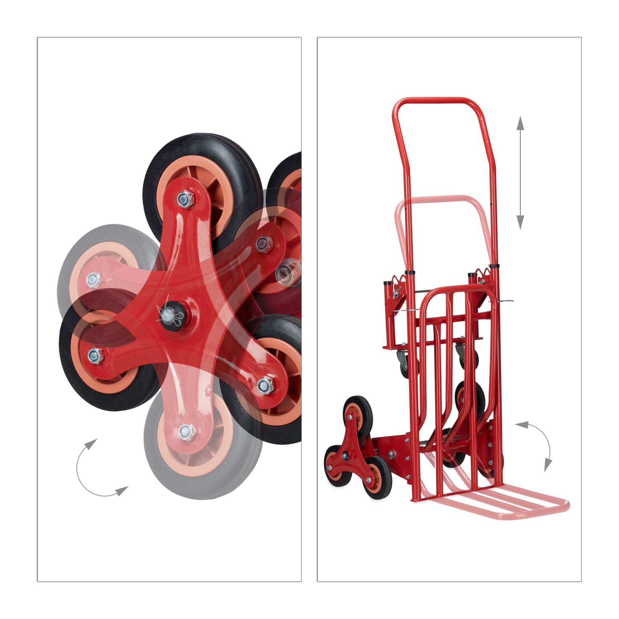 Treppensteiger bis 150 kg Rot-Schwarz von Relaxdays