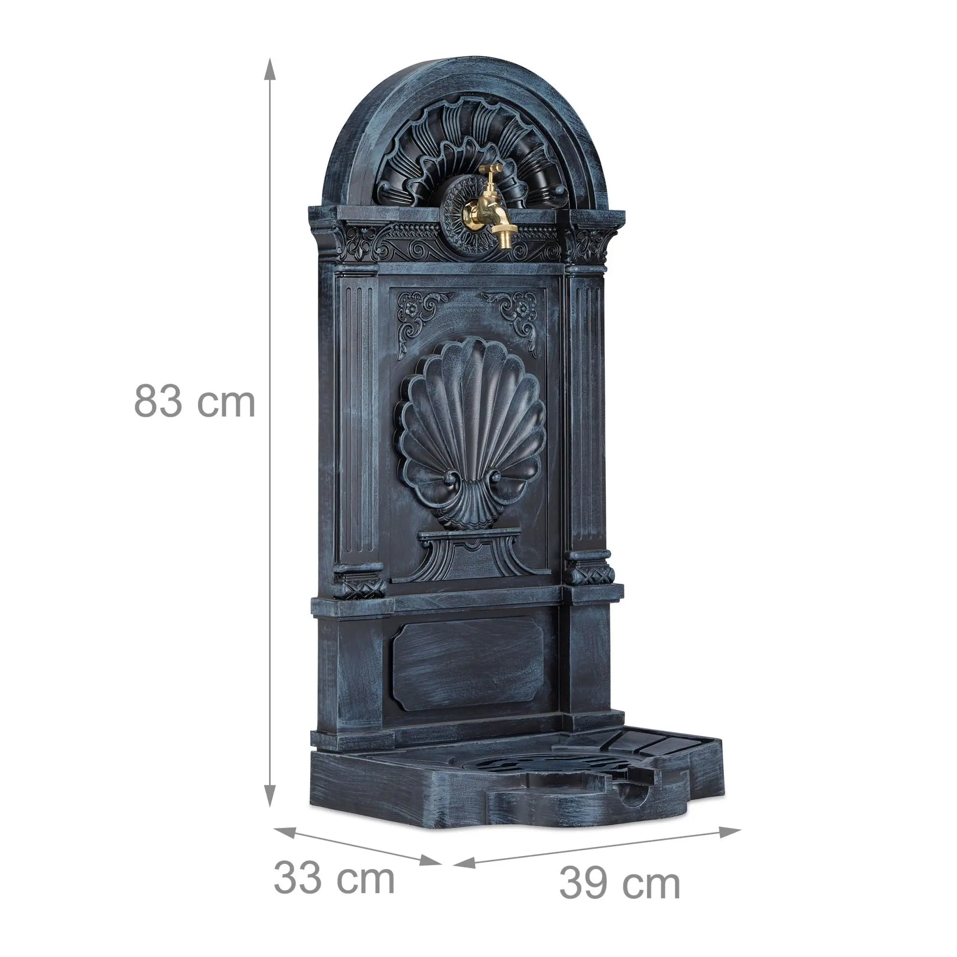 Standbrunnen Antik Gold-Grau von Relaxdays