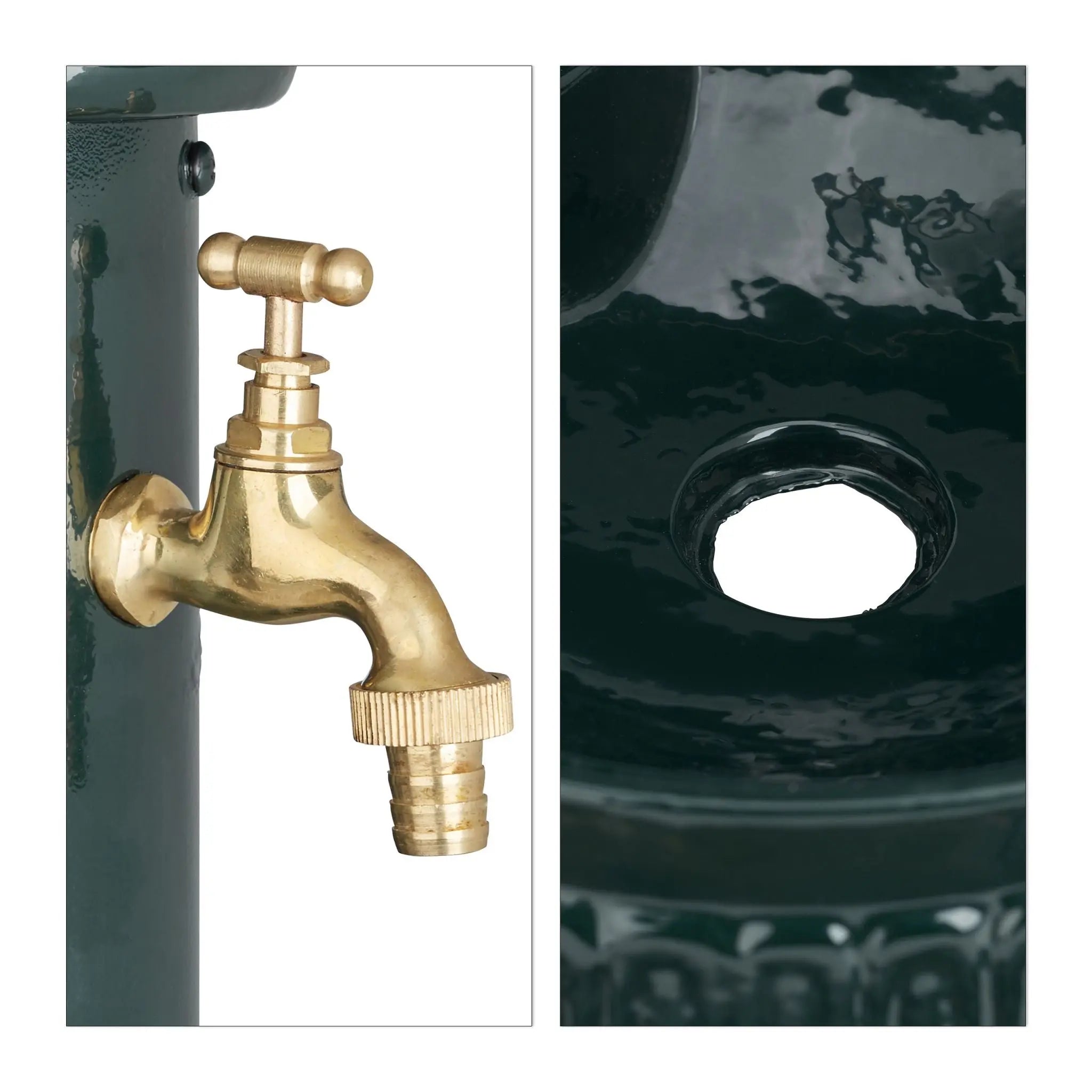 Standbrunnen Antik Dunkelgrün-Gold von Relaxdays