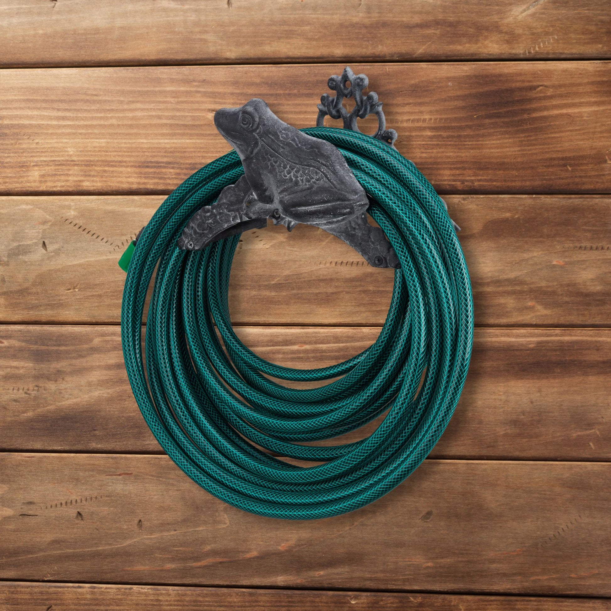 Gartenschlauchhalter Gusseisen Frosch Grau von Relaxdays