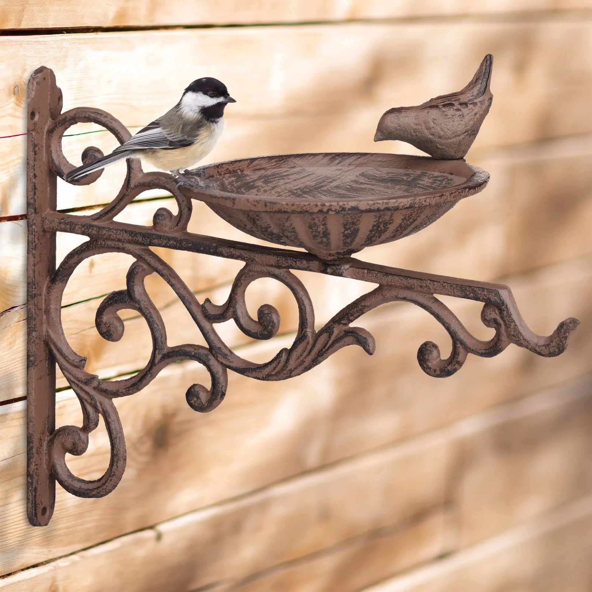 Vogeltränke Gusseisen Braun von Relaxdays