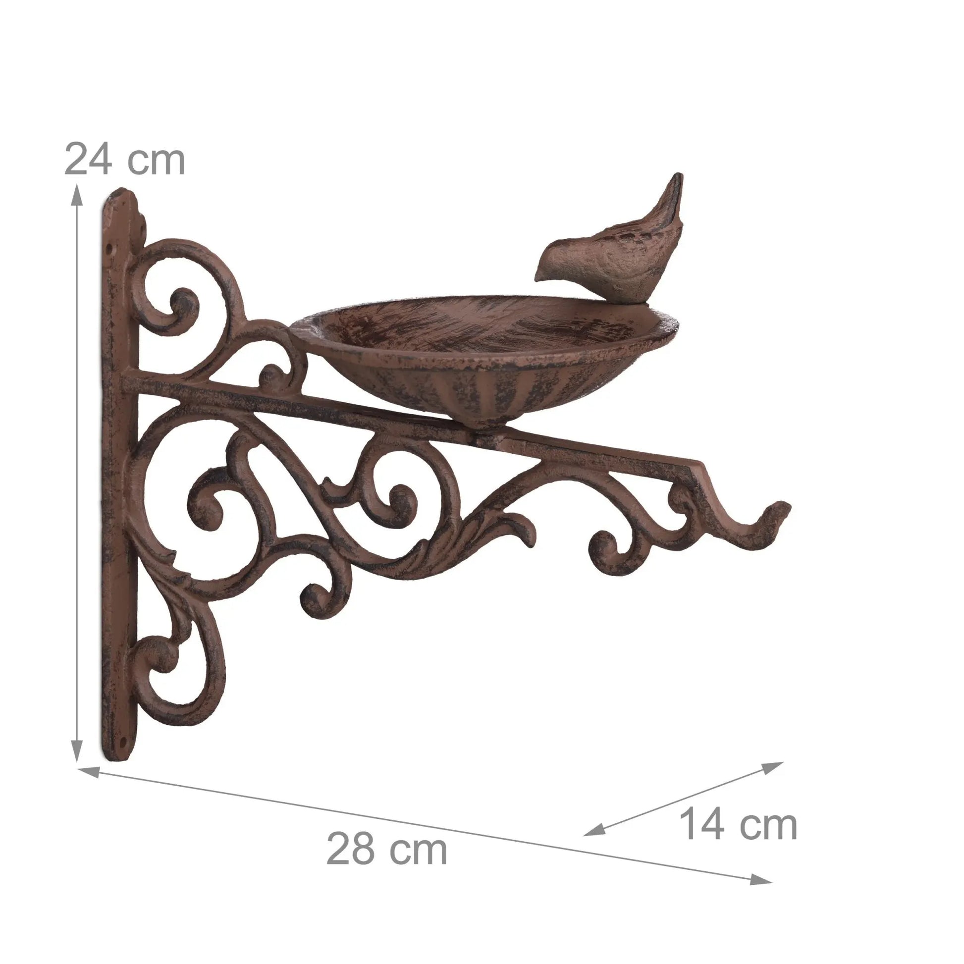 Vogeltränke Gusseisen Braun von Relaxdays