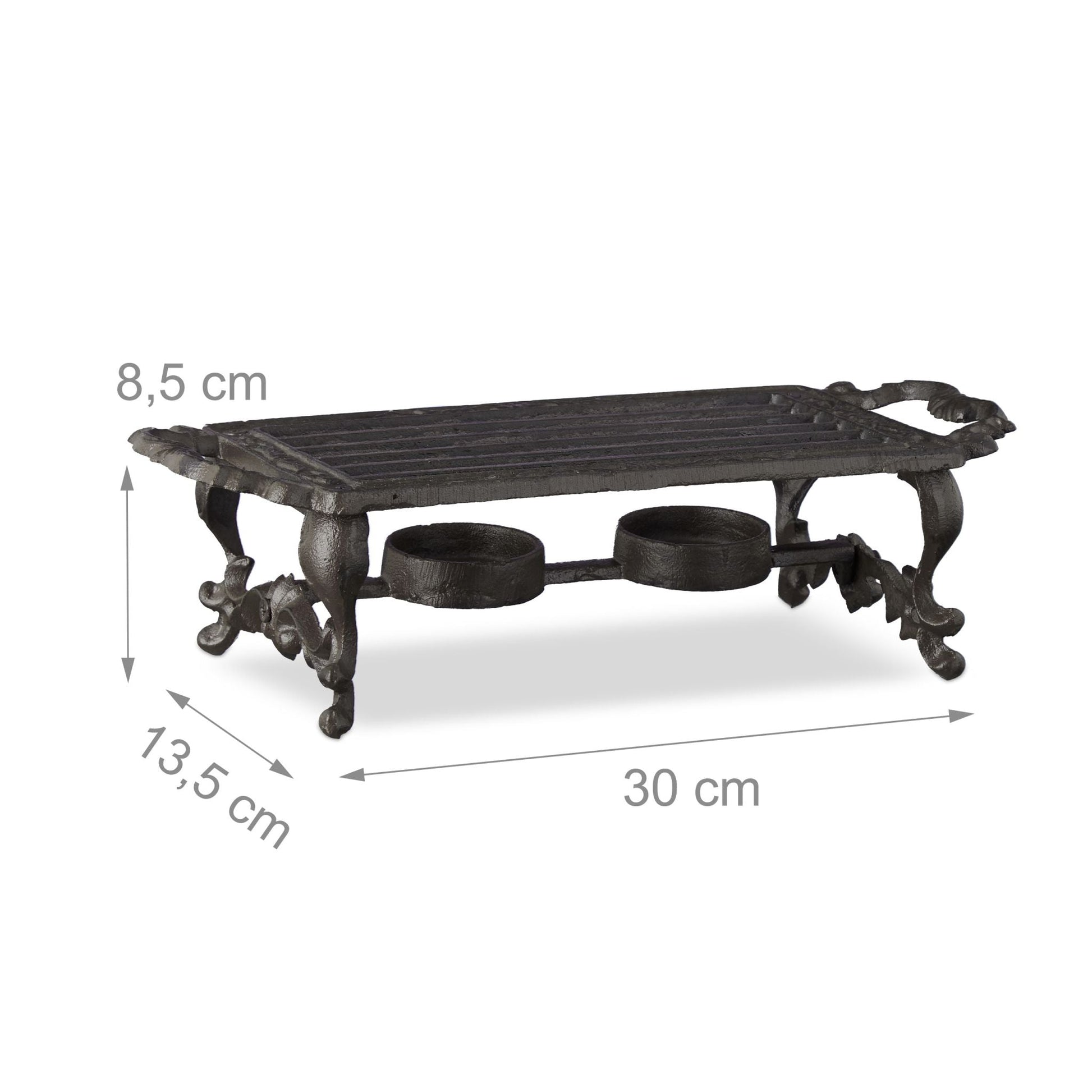 Warmhalteplatte Gusseisen Dunkelbraun von Relaxdays