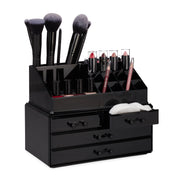 Make Up Organizer mit 4 Schubfächern Schwarz von Relaxdays