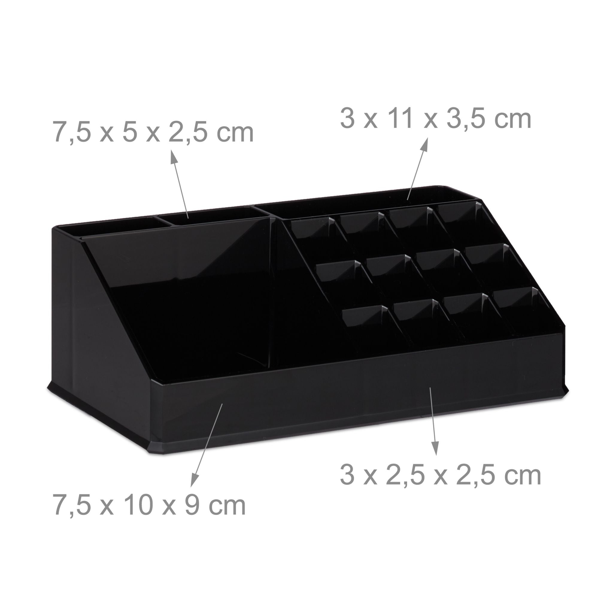 Make Up Organizer mit 4 Schubfächern Schwarz von Relaxdays